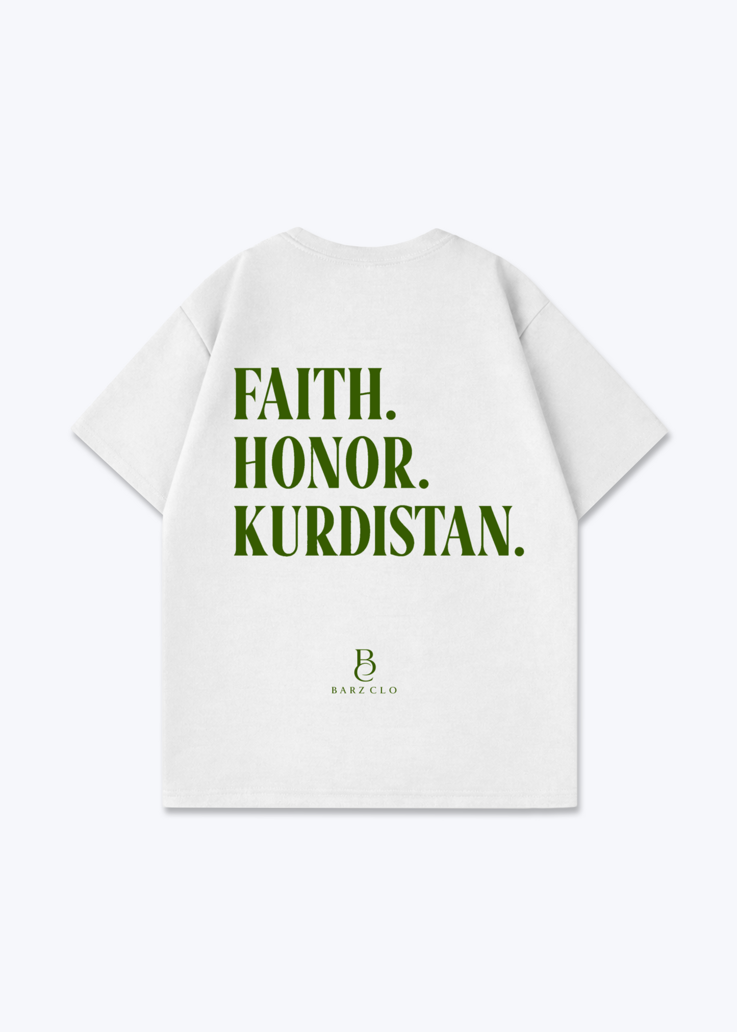 Faith Honor Kurdistan Oversized Shirt - White Back (Designed)