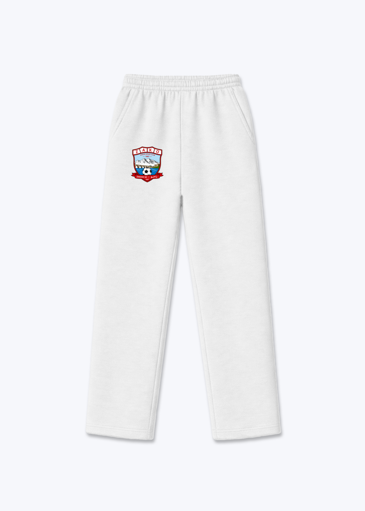 Zahko SC Trackpants(open leg jogger) - White Front (Designed)