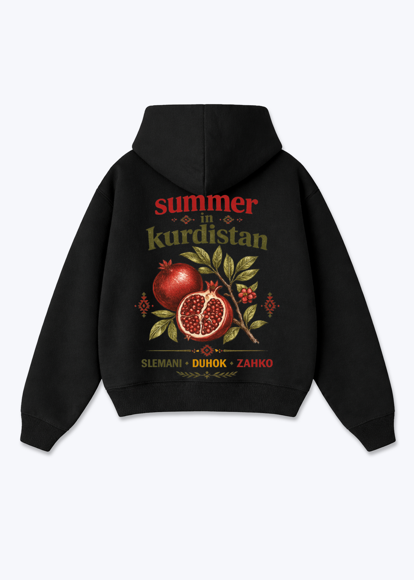 Summer in Kurdistan Oversized Hoodie - Black Back (Designed)