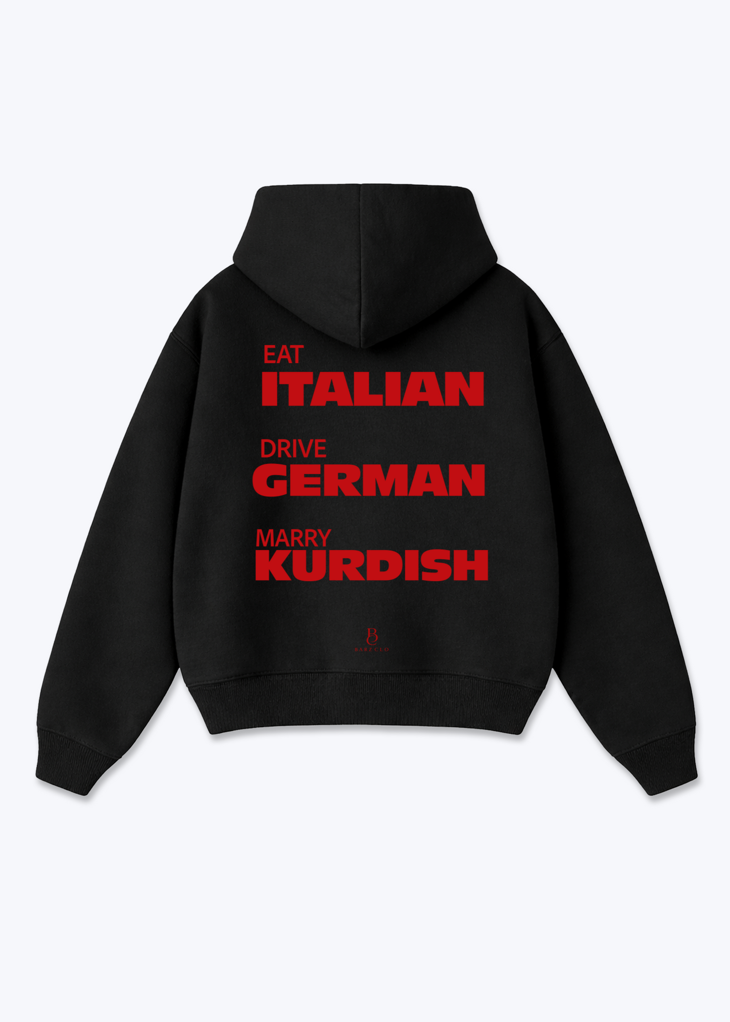 Eat Drive Marry Oversized Hoodie - Black Back (Designed)