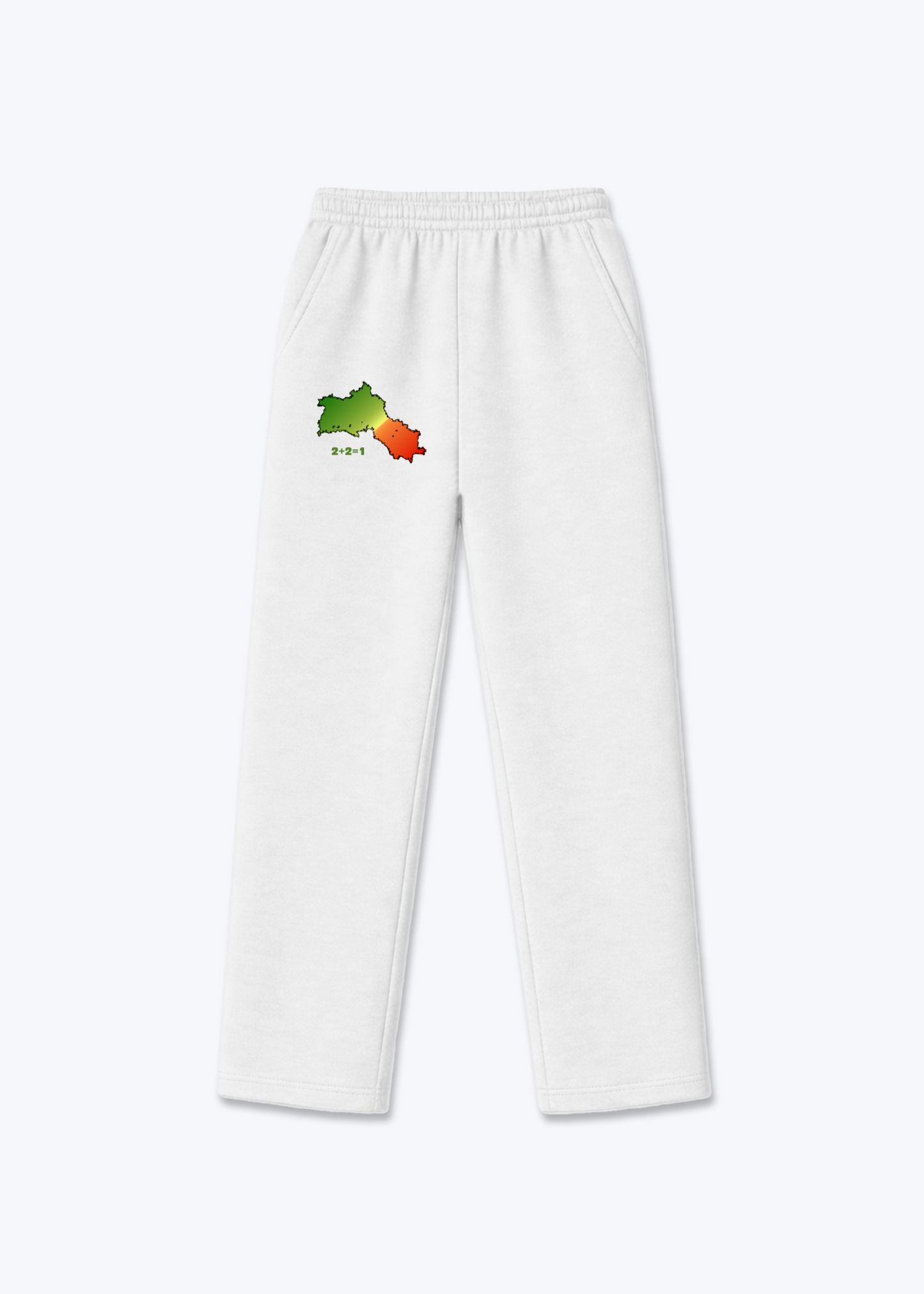 Kurdistan Karte Trackpants(open leg jogger) - White Front (Designed)