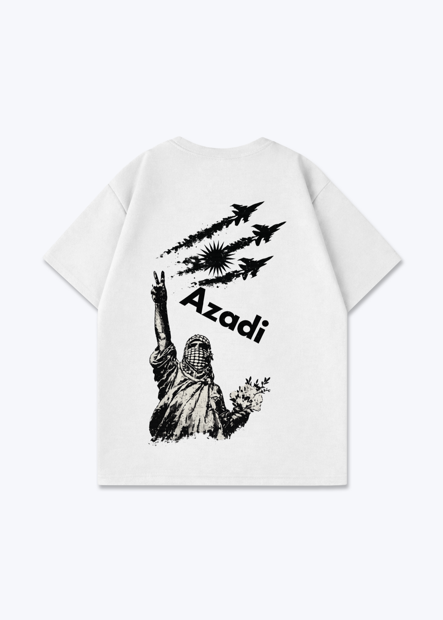 Azadi fly Oversized Shirt - White Back (Designed)