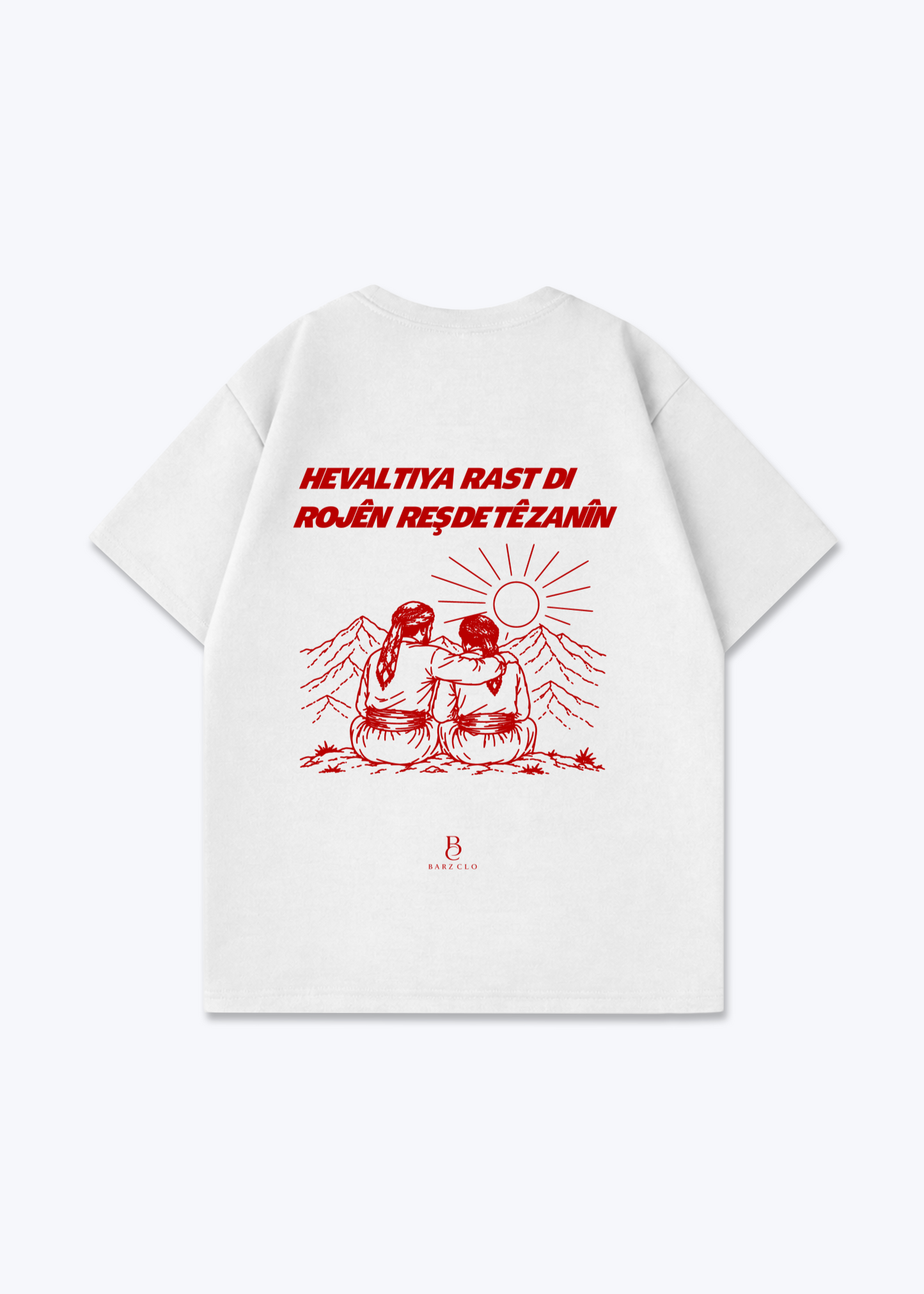 Hevaltiya rast di rojên reş de tê zanîn. Oversized Shirt - White Back (Designed)