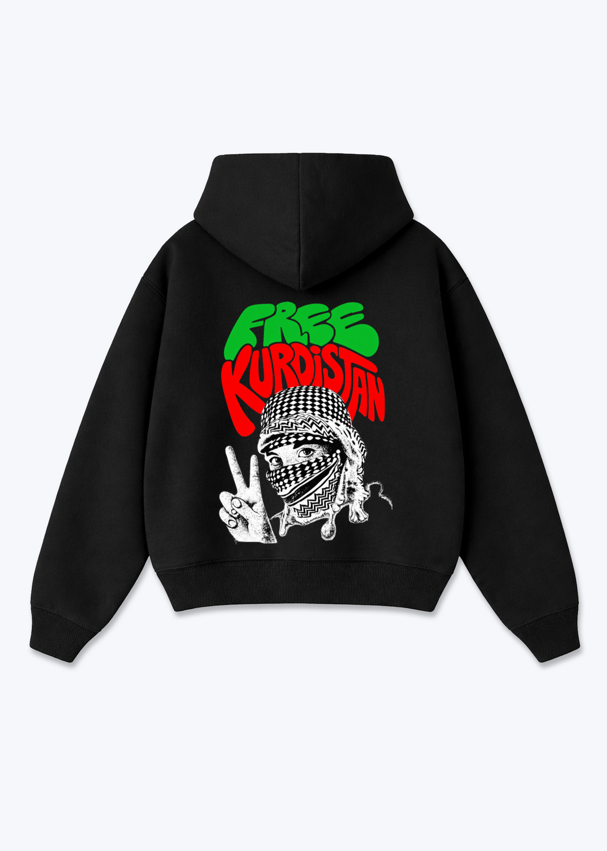 Free Kurdistan jin Oversized Hoodie - Black Back (Designed)
