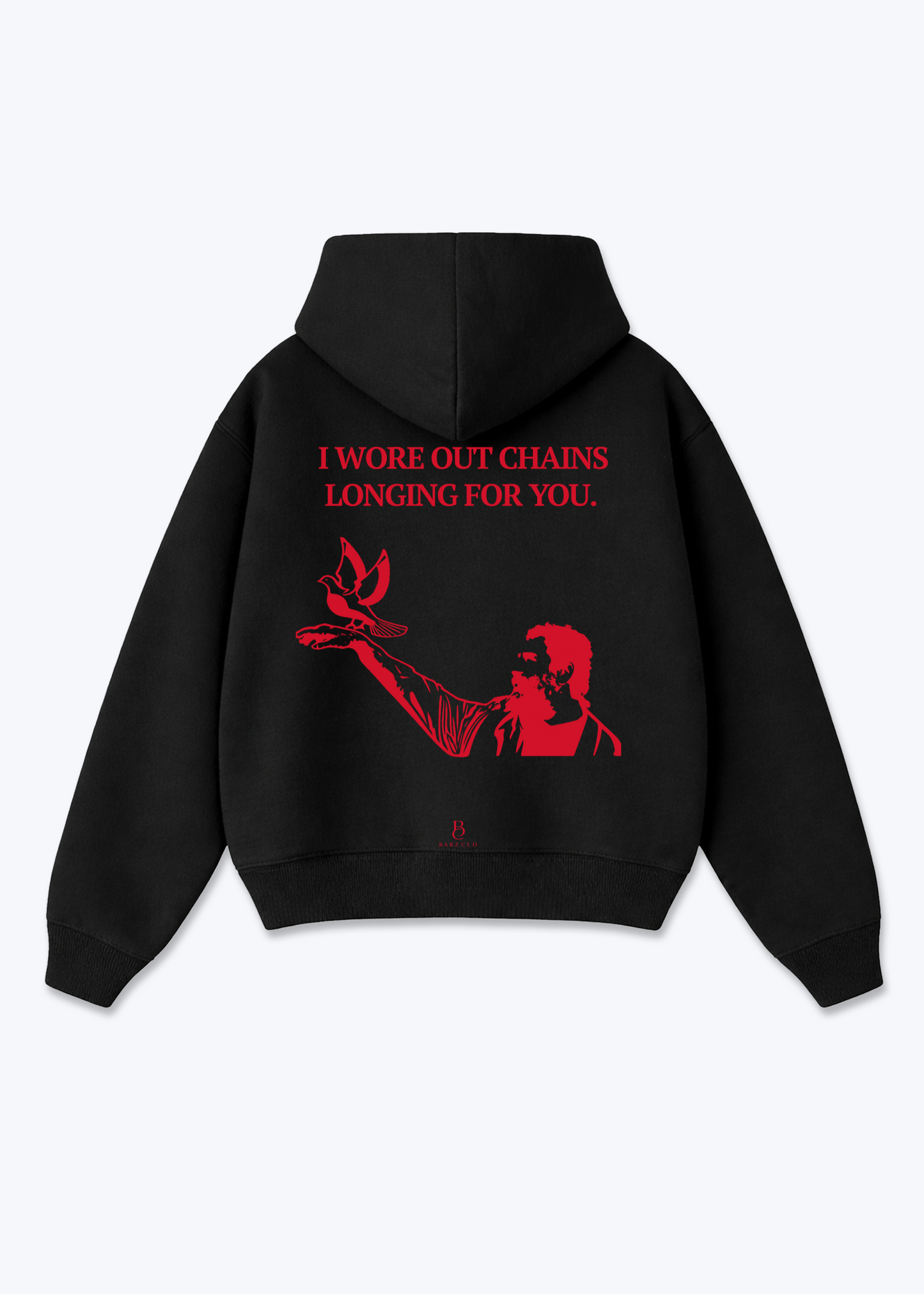 i wore out chains longing for you Oversized Hoodie - Black Back (Designed)