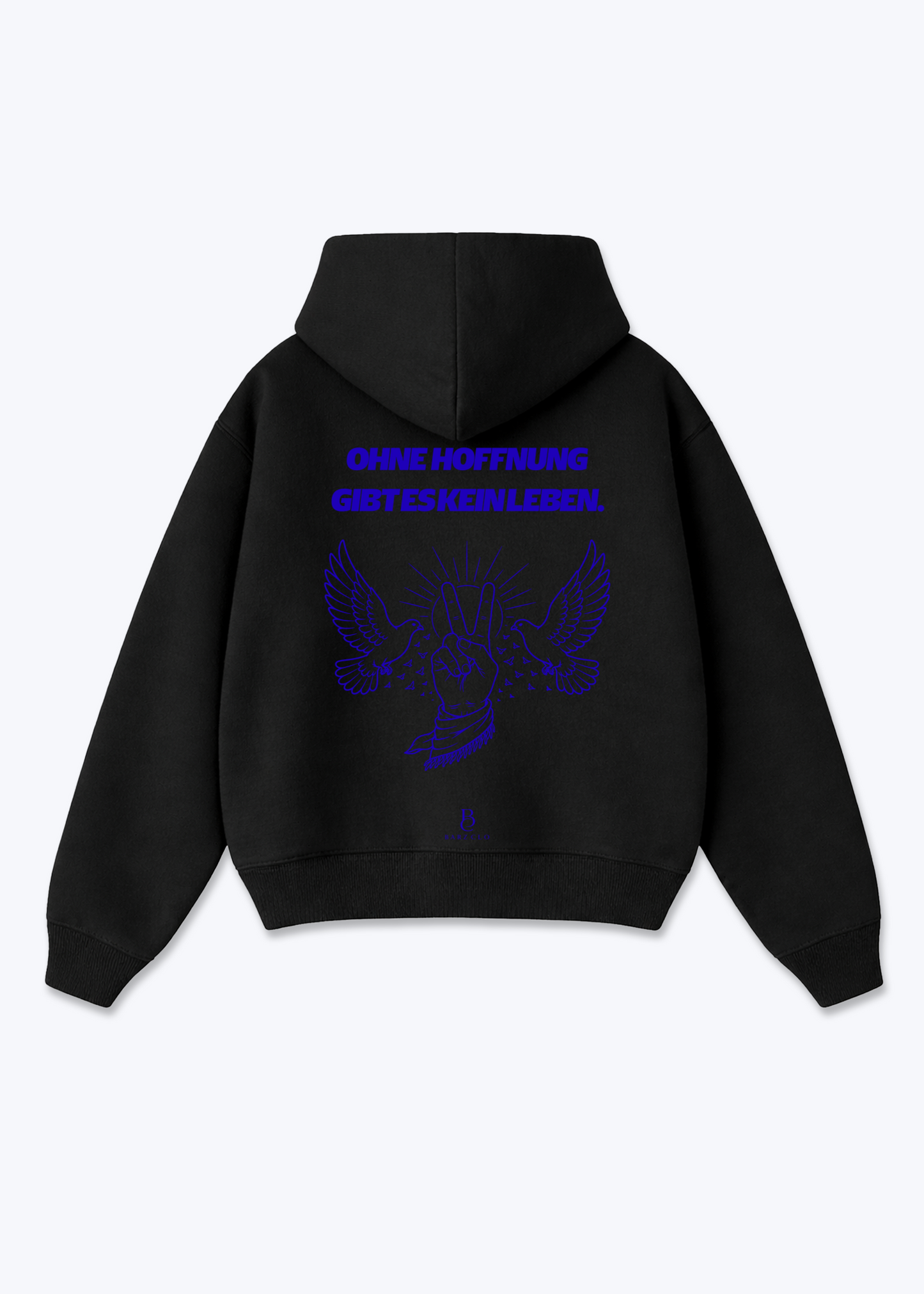 Ohne Hoffnung gibt es kein Leben Oversized Hoodie - Black Back (Designed)