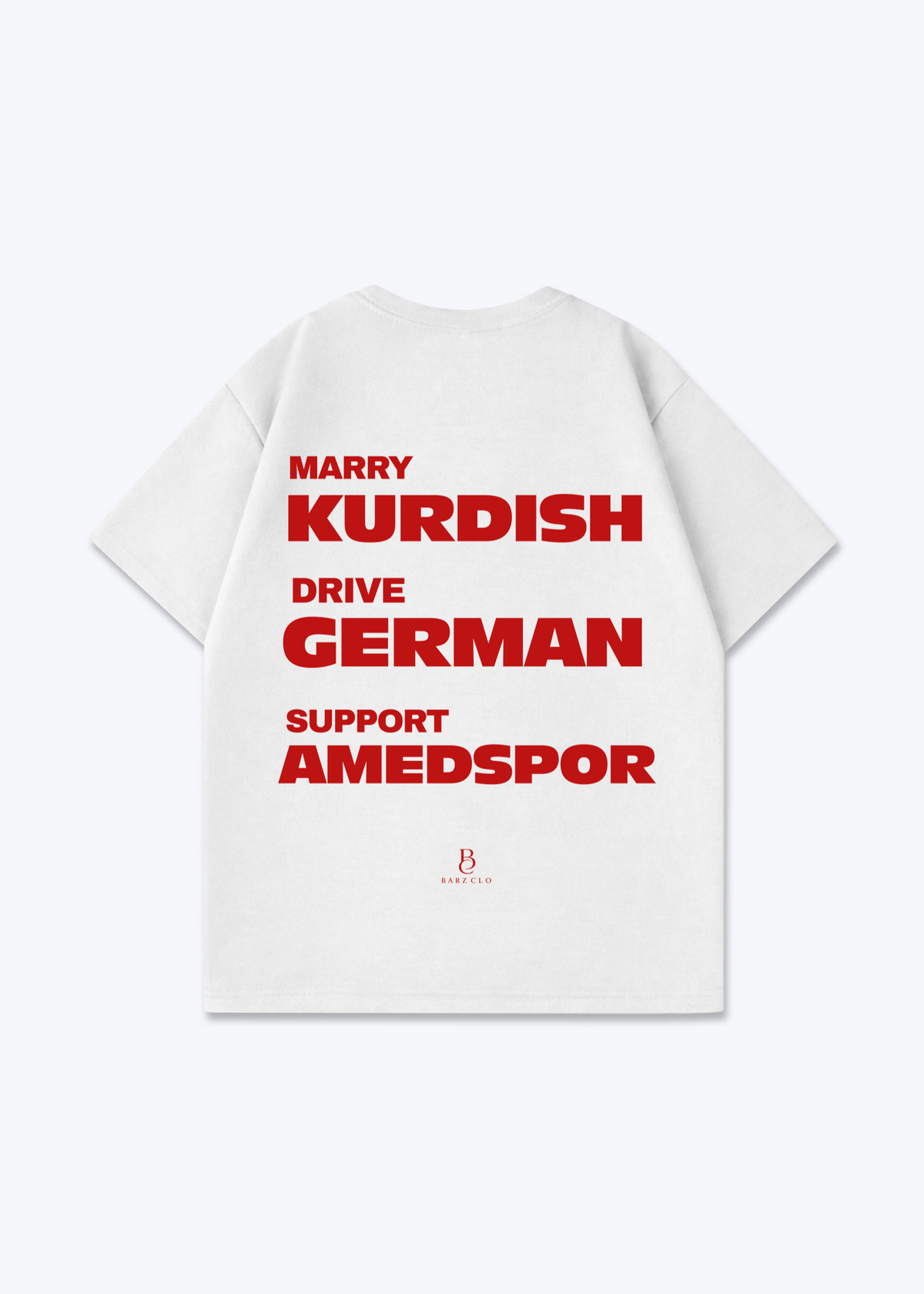 Marry Drive Support Amedspor Oversized Shirt - White Back (Designed)