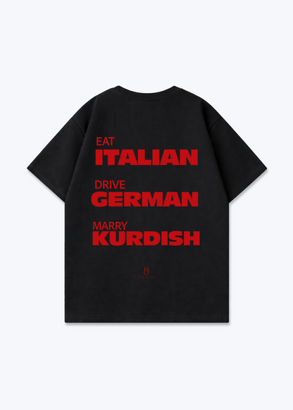 EAT DRIVE MARRY Oversized Shirt - Black Back (Designed)