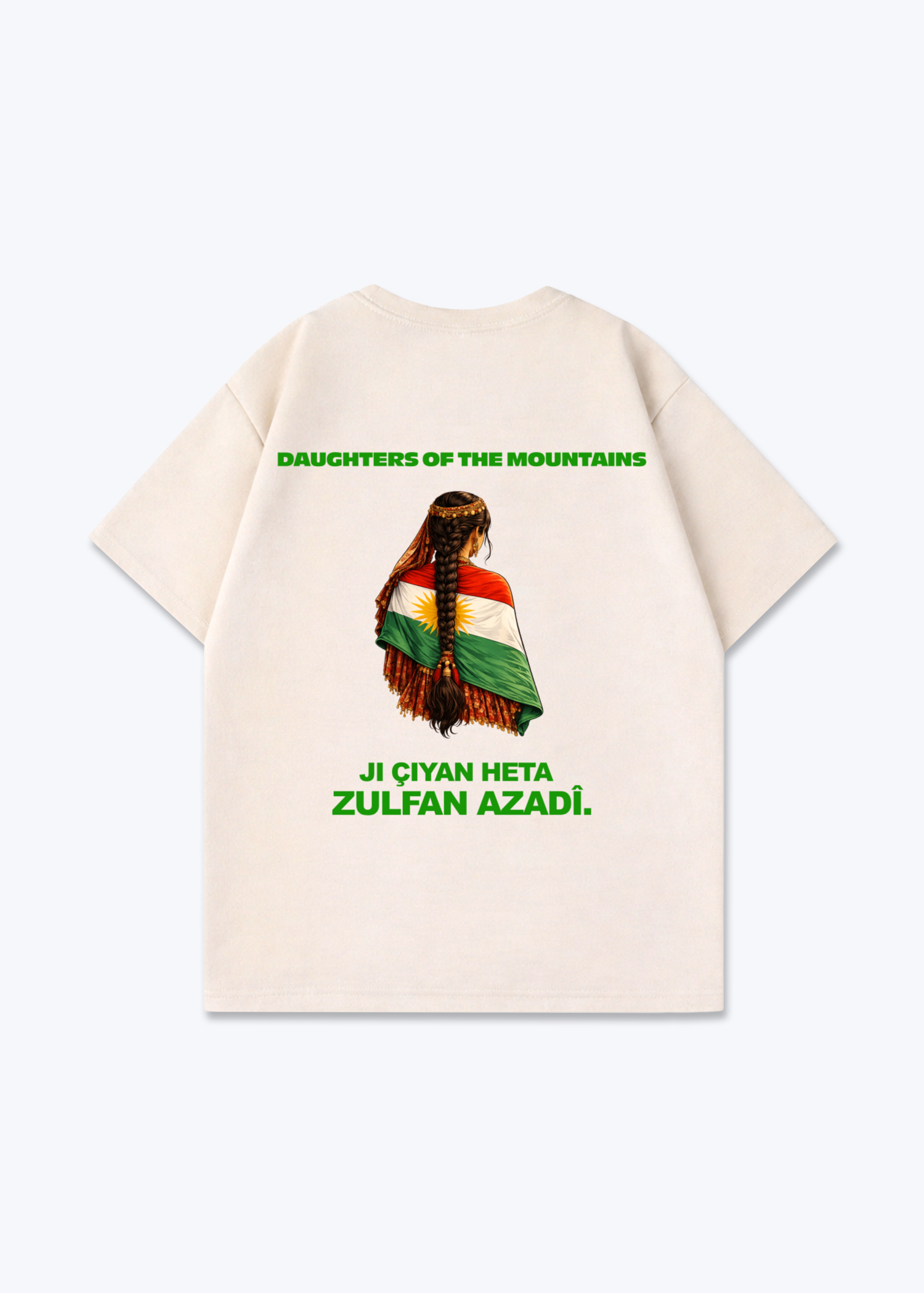Daughter of the Mountains Oversized Shirt - Beige Back (Designed)