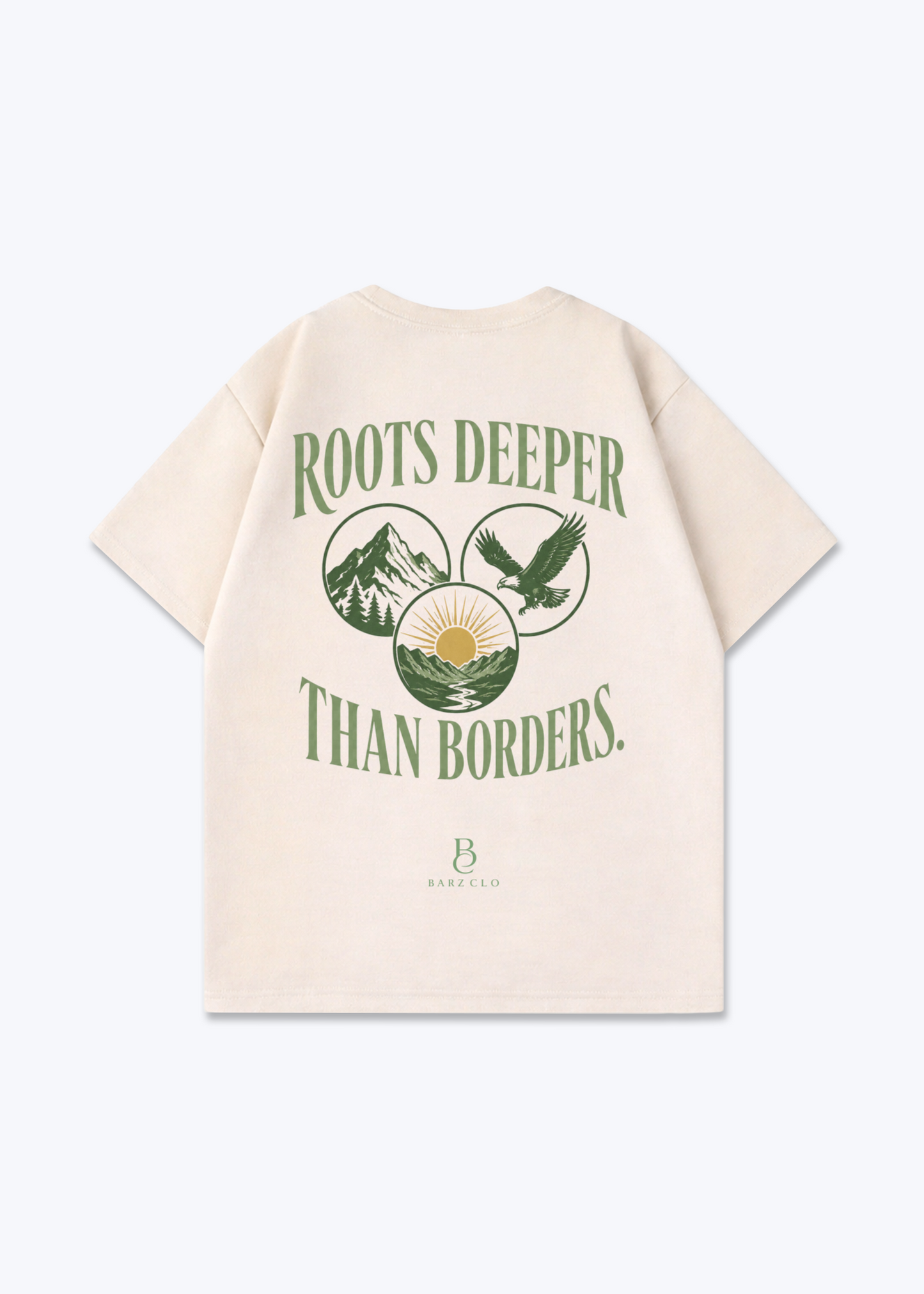 Roots Deeper Than Borders Oversized Shirt - Beige Back (Designed)
