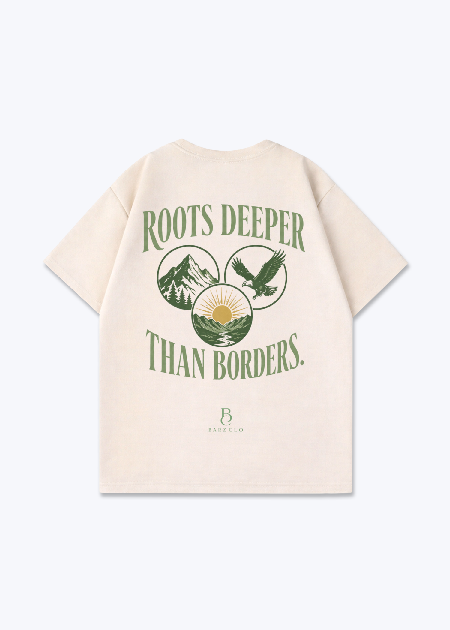 Roots Deeper Than Borders Oversized Shirt - Beige Back (Designed)