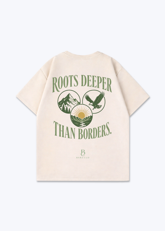 Roots Deeper Than Borders Oversized Shirt - Beige Back (Designed)