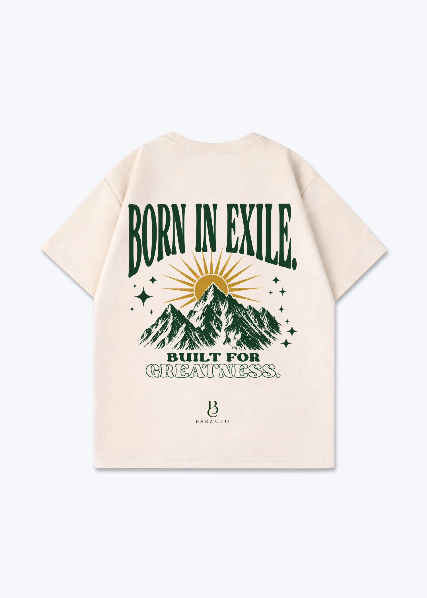 Born in Exile Oversized Shirt - Beige Back (Designed)