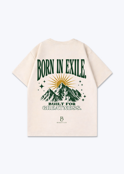 Born in Exile Oversized Shirt - Beige Back (Designed)