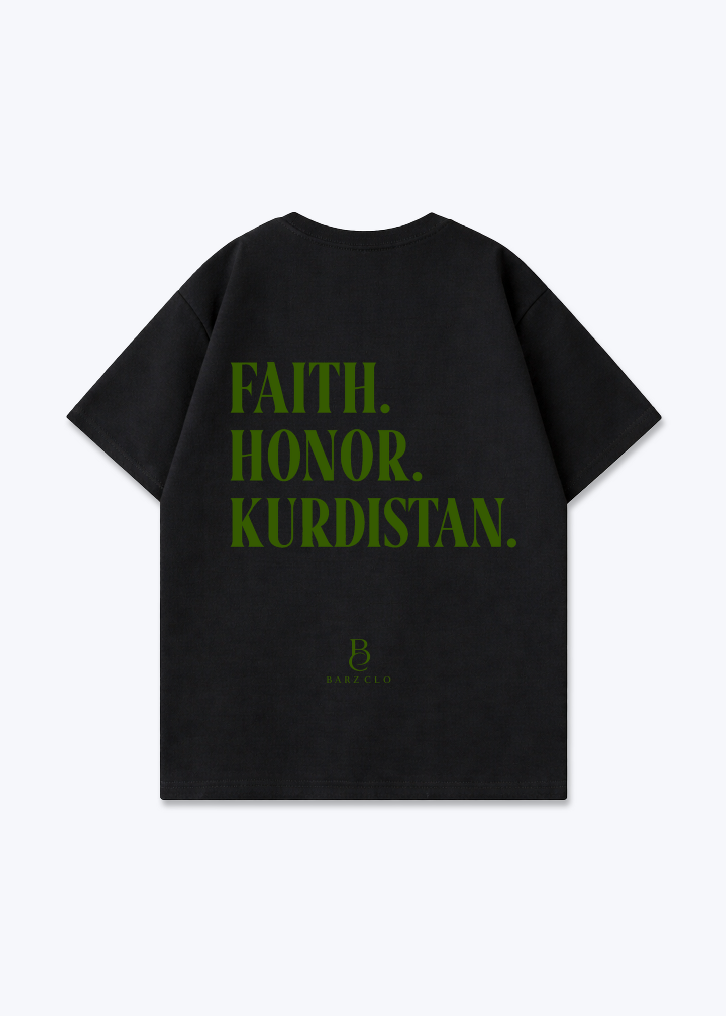 Faith Honor Kurdistan Oversized Shirt - Black Back (Designed)