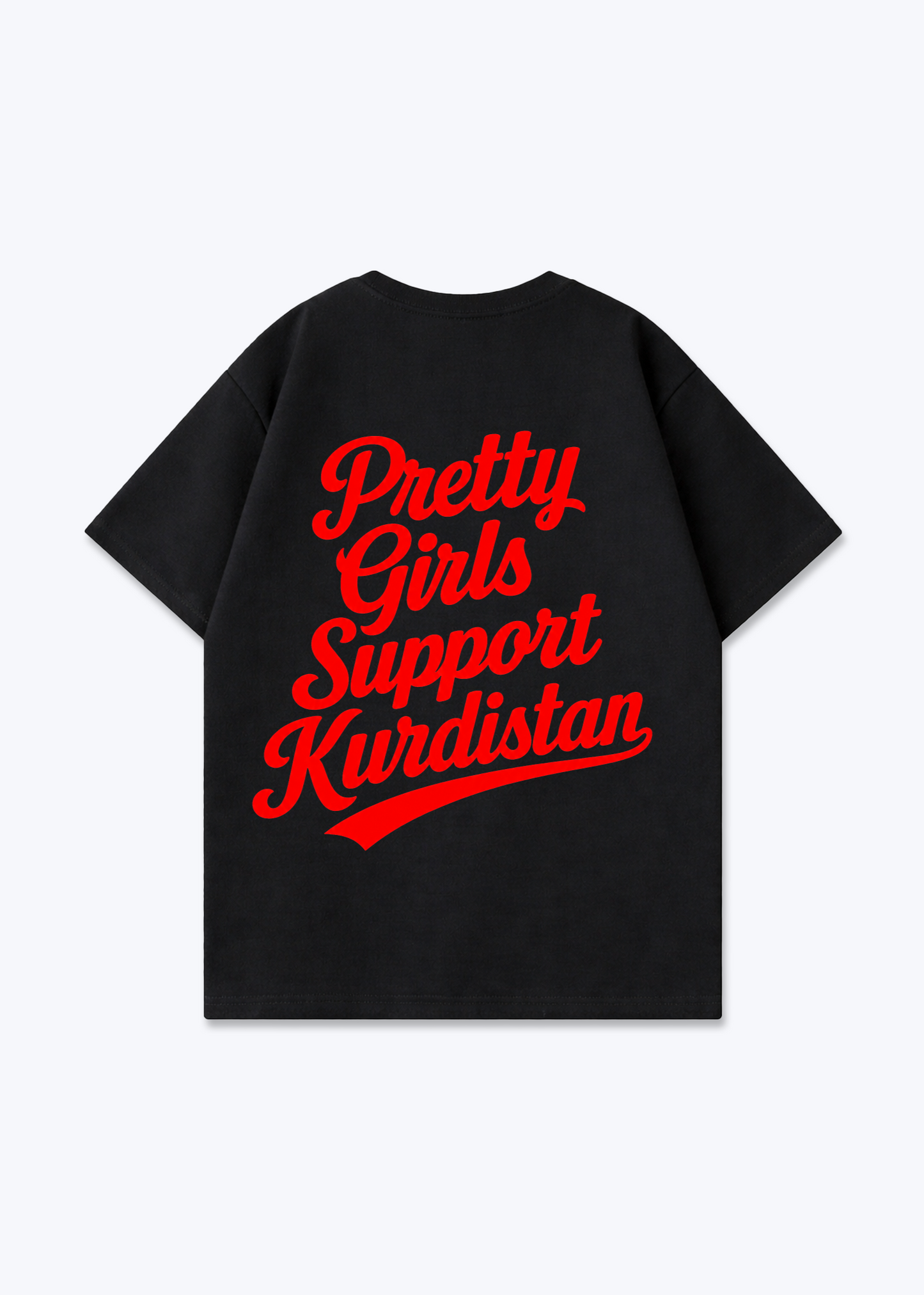 Pretty Girls Support Kurdistan Oversized Shirt - Black Back (Designed)