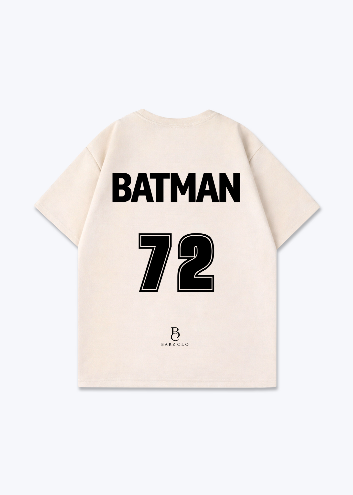 Batman 72 Oversized Shirt - Beige Back (Designed)