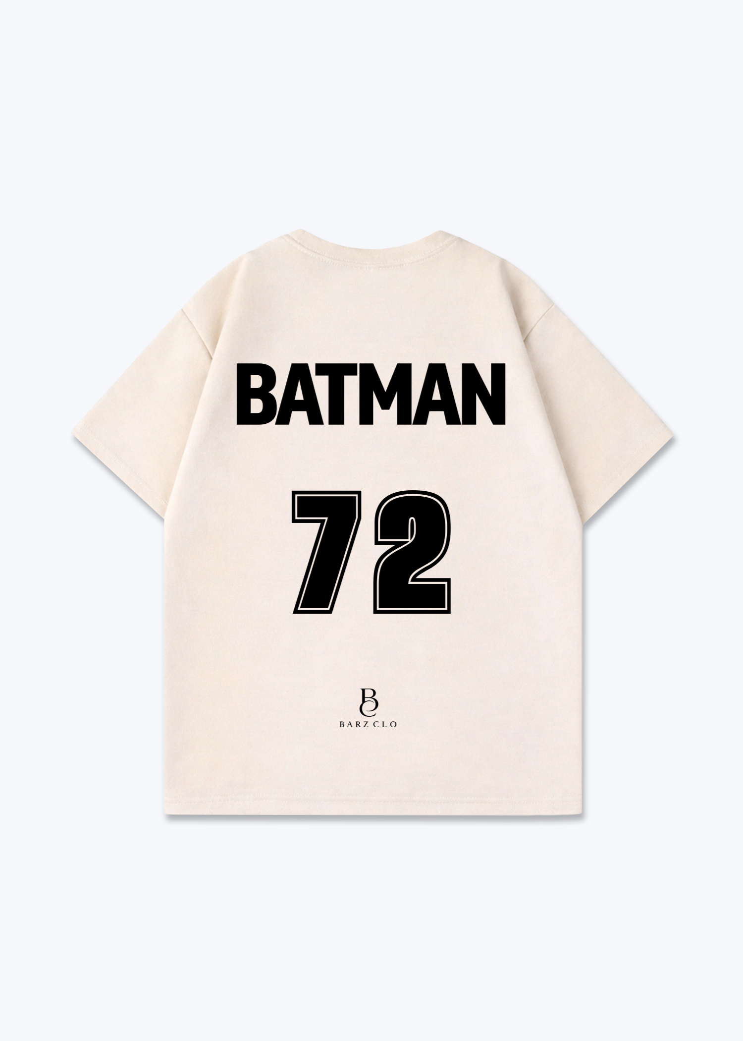 Batman 72 Oversized Shirt - Beige Back (Designed)