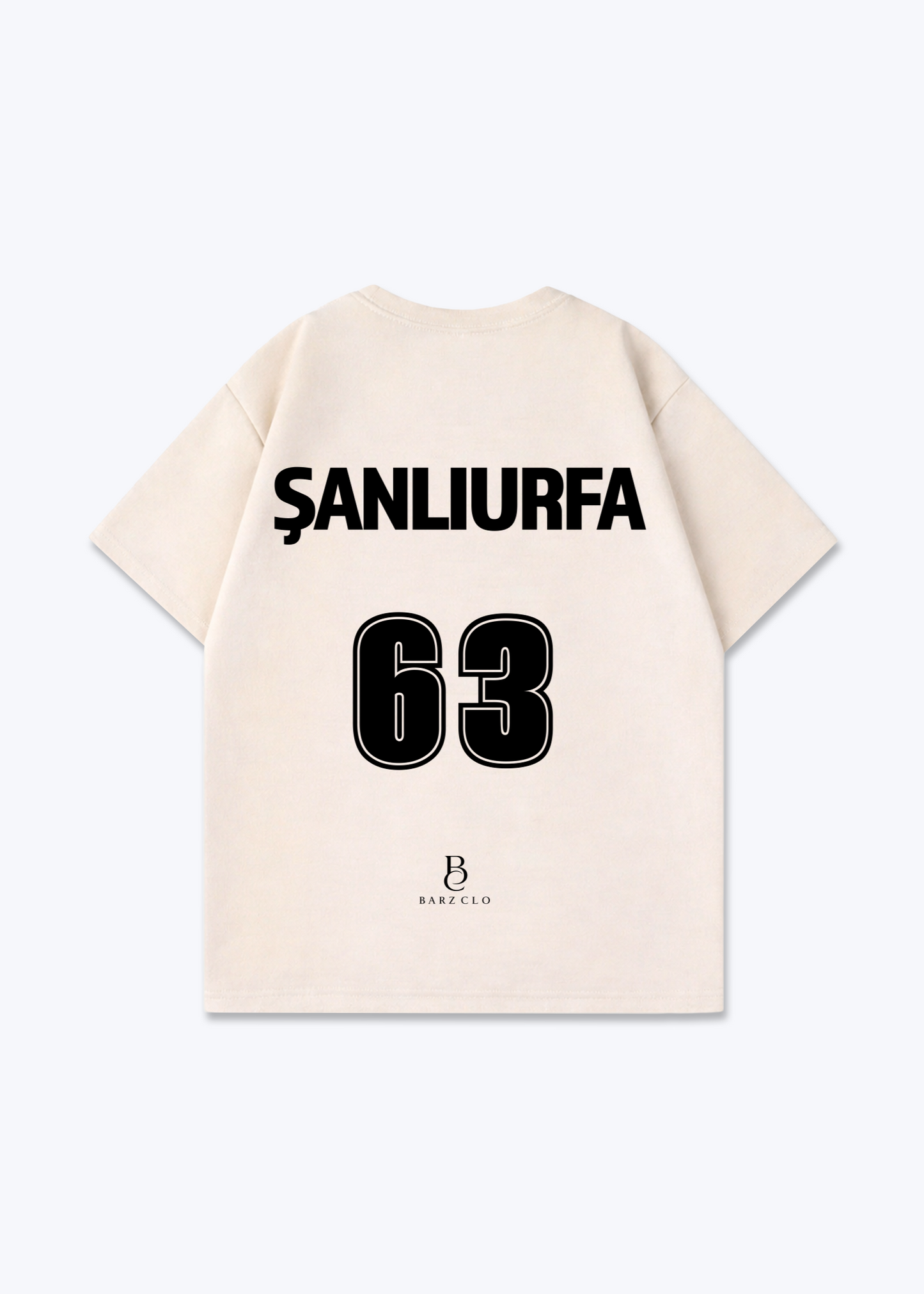 Sanliurfa 63 Oversized Shirt - Beige Back (Designed)