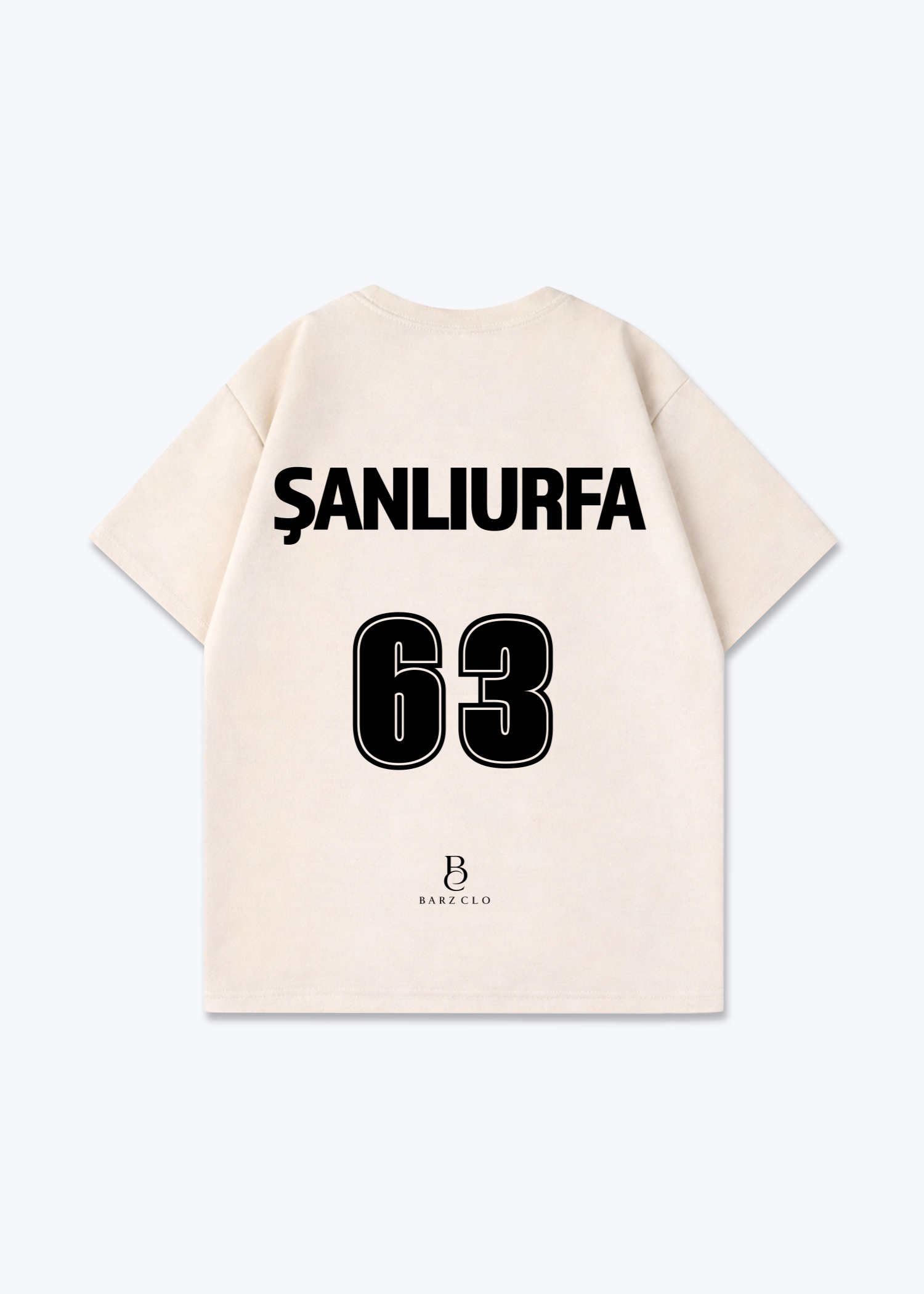 Sanliurfa 63 Oversized Shirt - Beige Back (Designed)