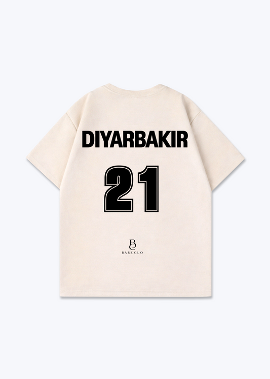 Diyarbakir 21 Oversized Shirt - Beige Back (Designed)