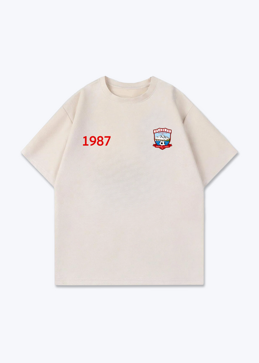 Zahko 1987 Oversized Shirt - Beige Front (Designed)