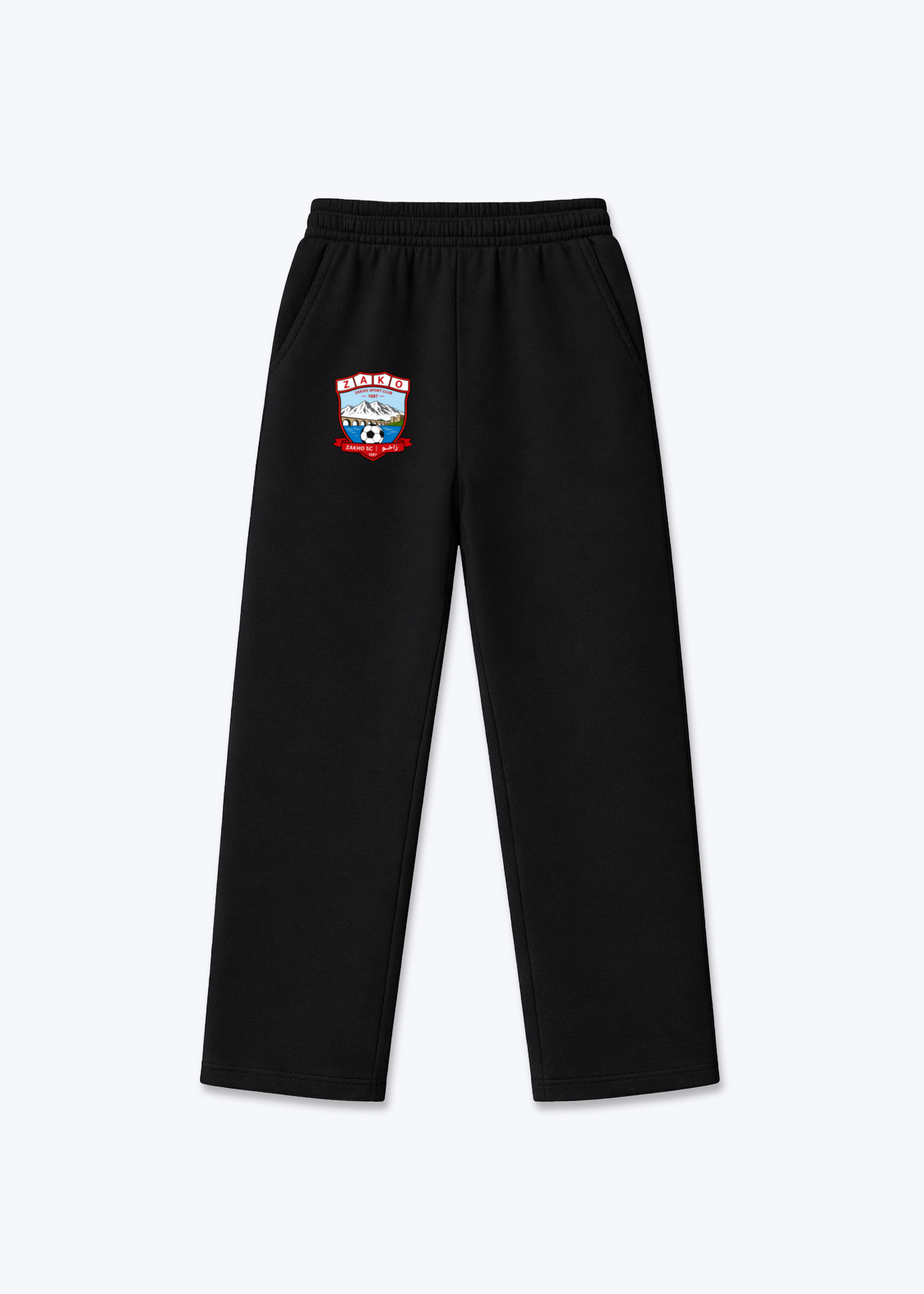 Zahko SC Trackpants(open leg jogger) - Black Front (Designed)