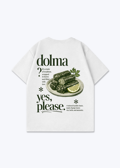 Dolma yes pleaseOversized Shirt - White Back (Designed)