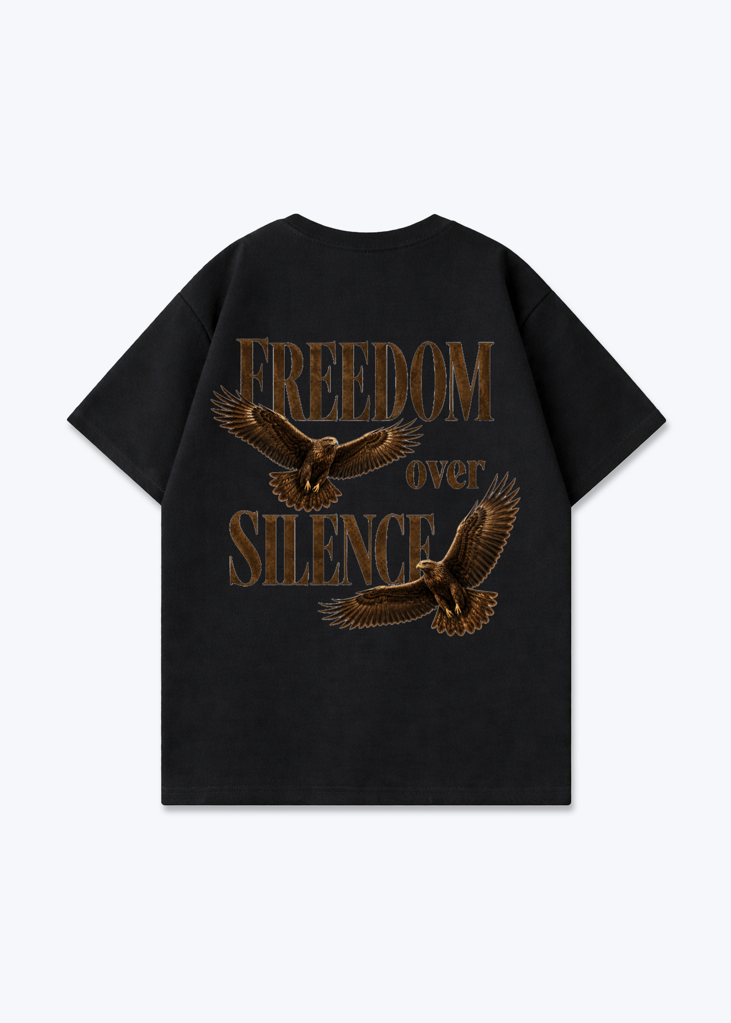 Freedom over Silence Oversized Shirt - Black Back (Designed)
