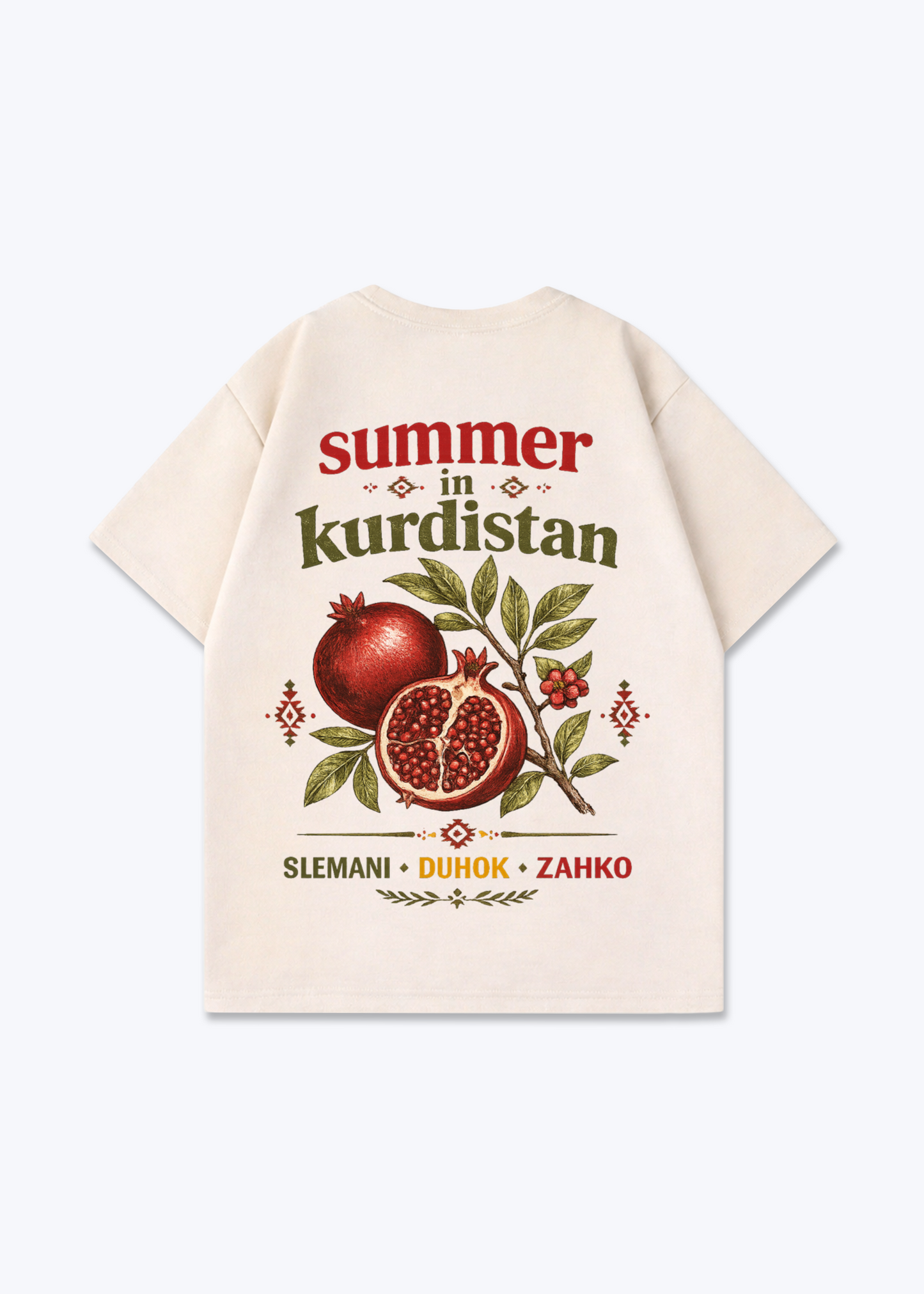 Summer in Kurdistan Oversized Shirt - Beige Back (Designed)