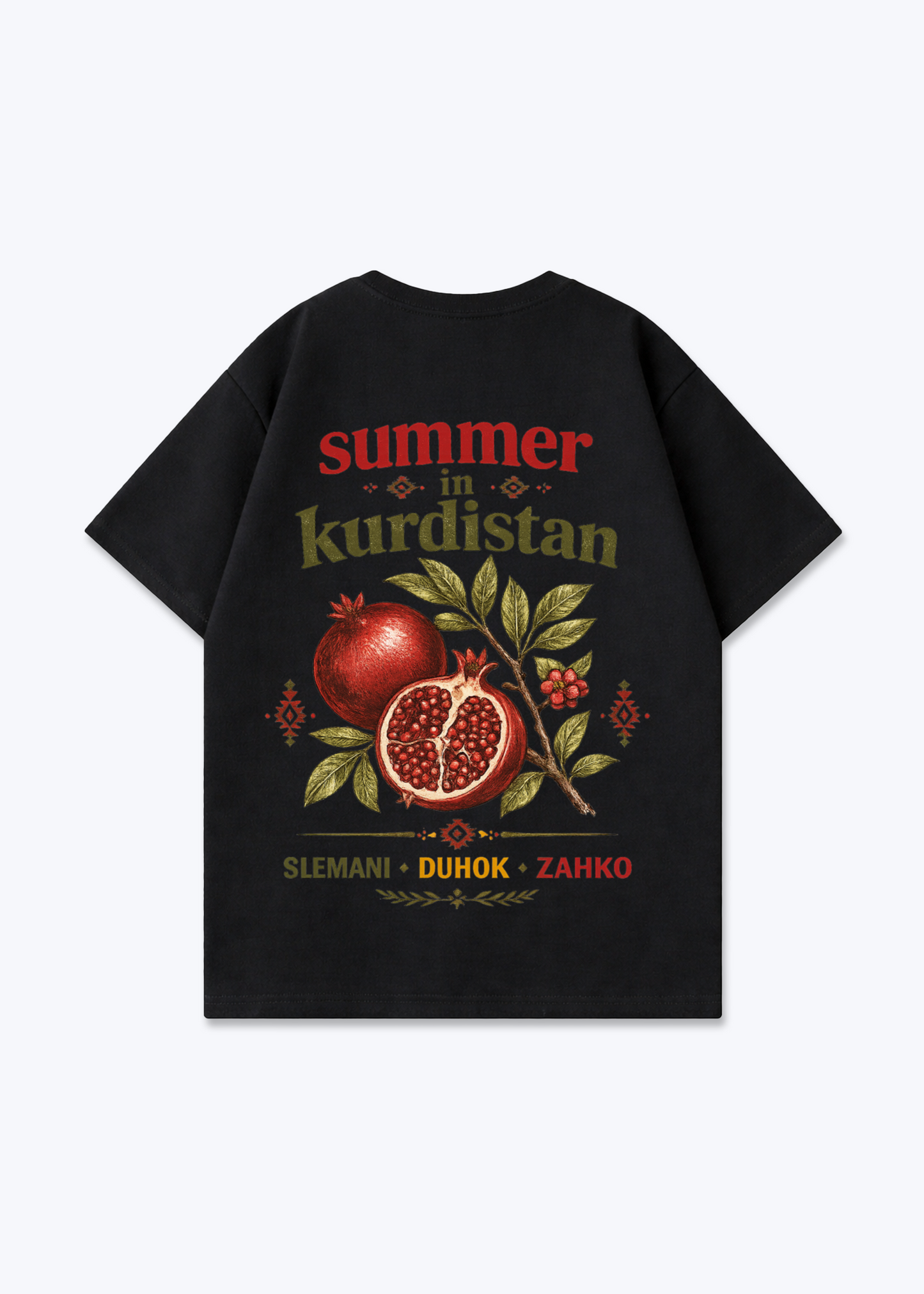 Summer in Kurdistan Oversized Shirt - Black Back (Designed)