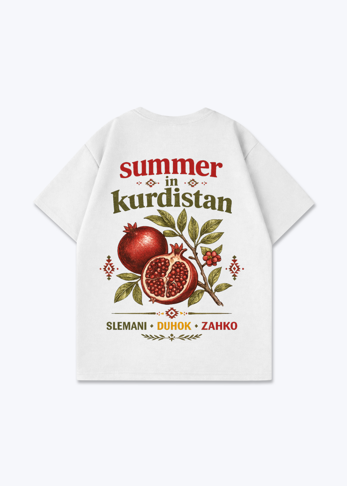Summer in Kurdistan Oversized Shirt - White Back (Designed)