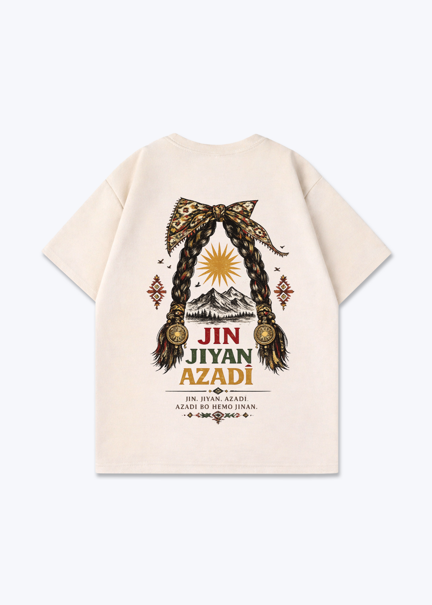 Jin Jiyan Azadi Oversized Shirt - Beige Back (Designed)