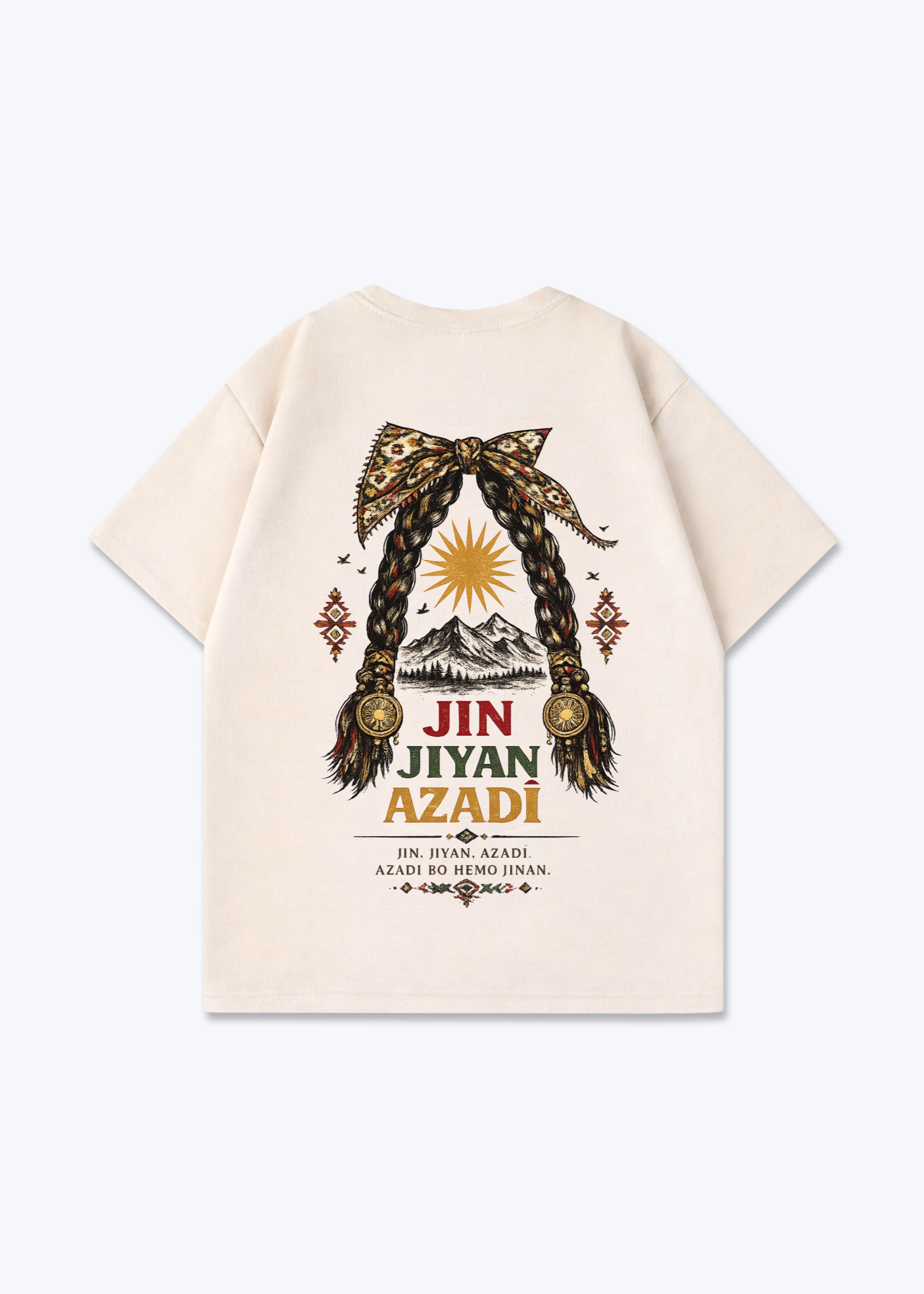 Jin Jiyan Azadi Oversized Shirt - Beige Back (Designed)