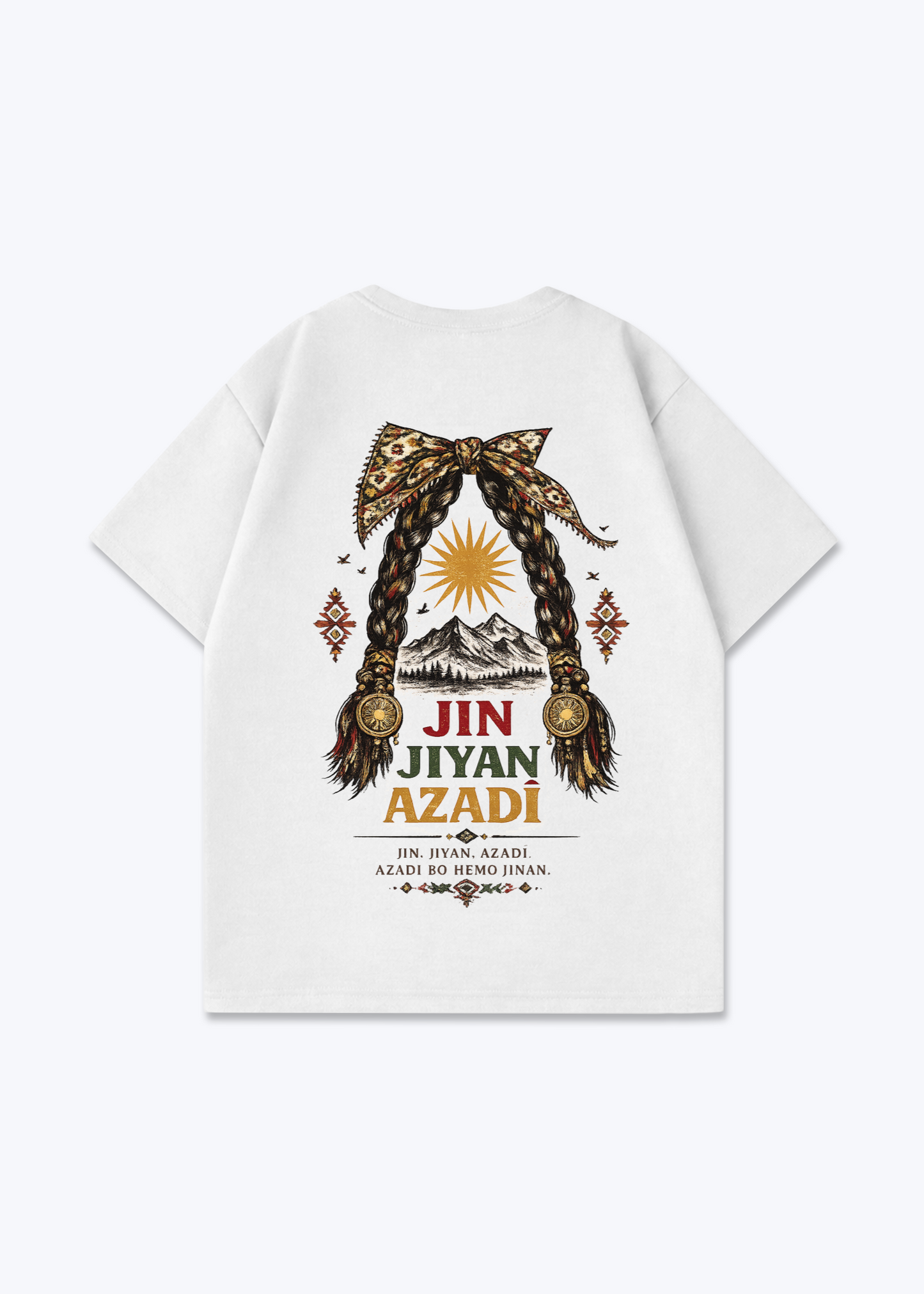 Jin Jiyan Azadi Oversized Shirt - White Back (Designed)
