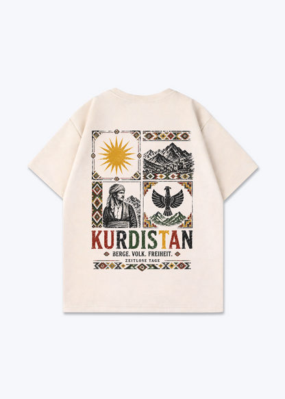 Berge Volk Freiheit Oversized Shirt - Beige Back (Designed)