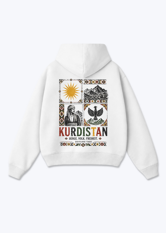 Berge Volk Freiheit Oversized Hoodie - White Back (Designed)