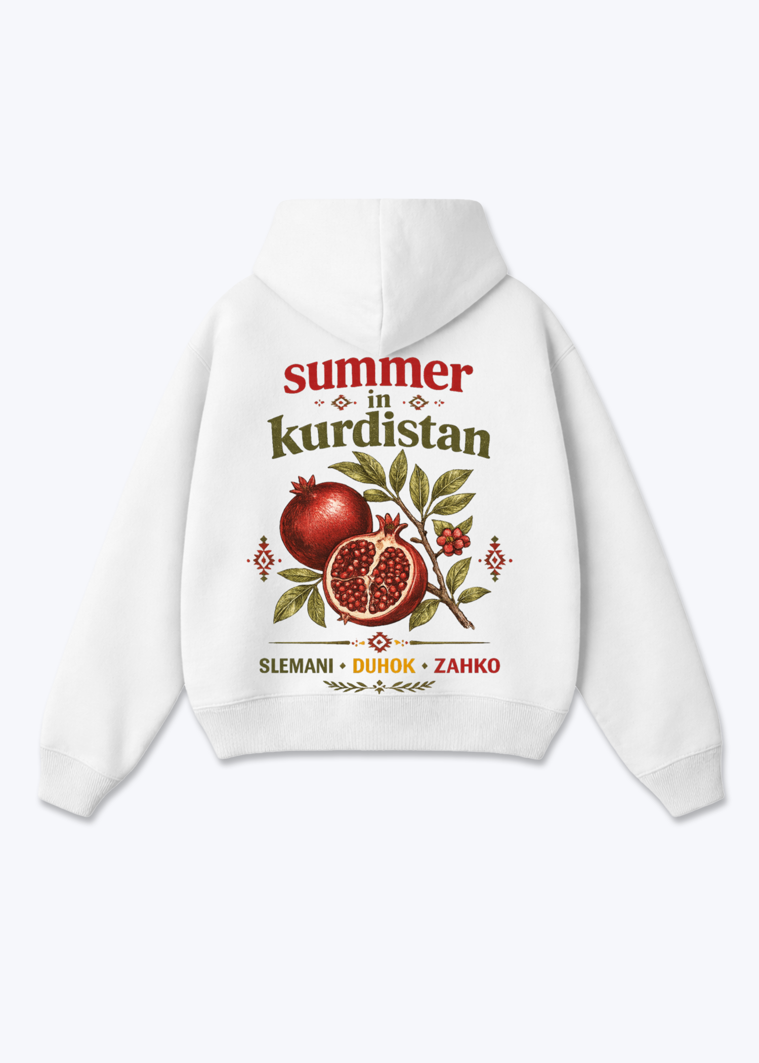 Summer in Kurdistan Oversized Hoodie - White Back (Designed)