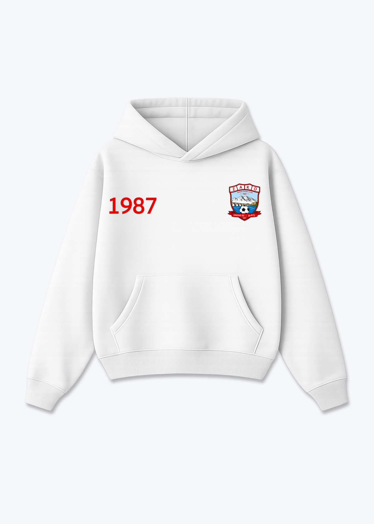 Zahko 1987 Oversized Hoodie - White Front (Designed)