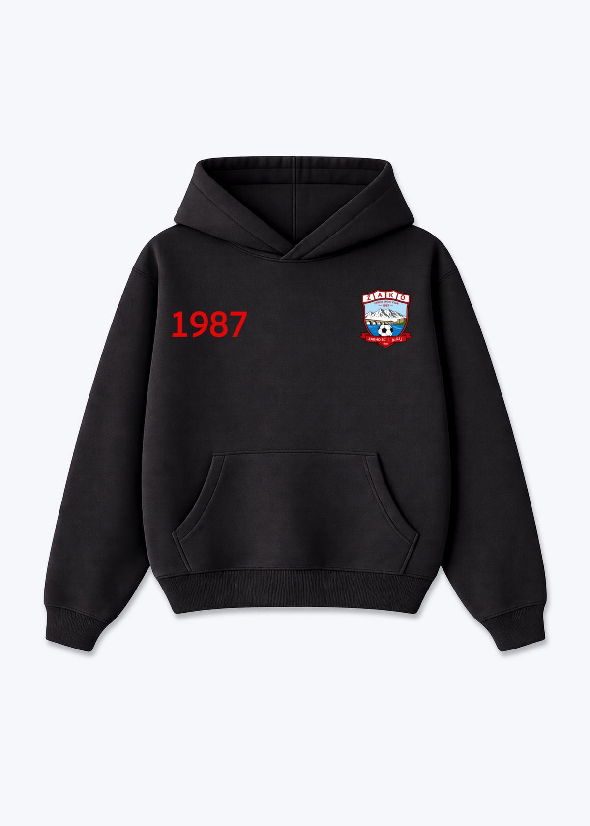 Zahko 1987 Oversized Hoodie - Black Front (Designed)