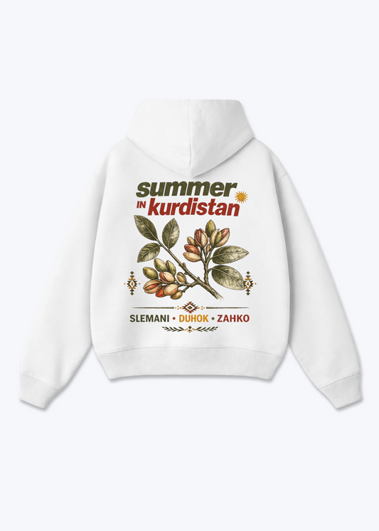 Summer in Kurdistan Pistachio Oversized Hoodie - White Back (Designed)
