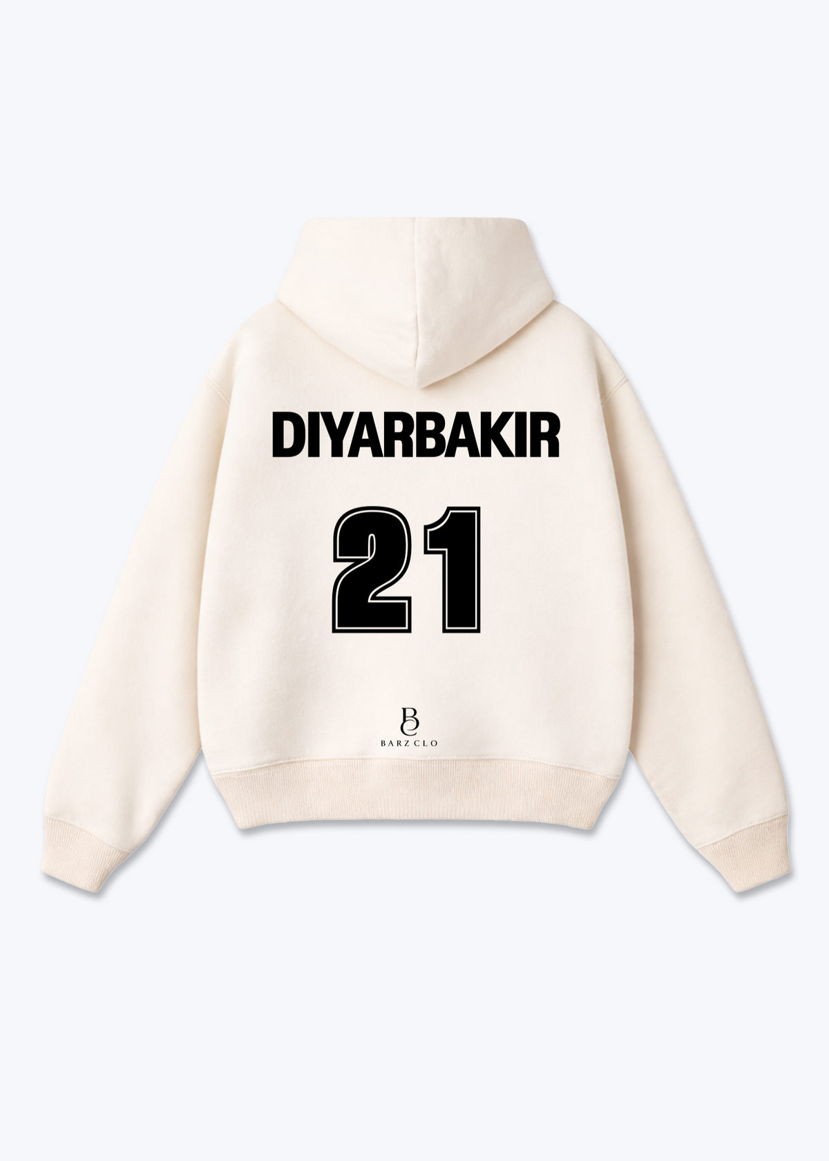 Diyarbakir 21 Oversized Hoodie - Beige Back (Designed)