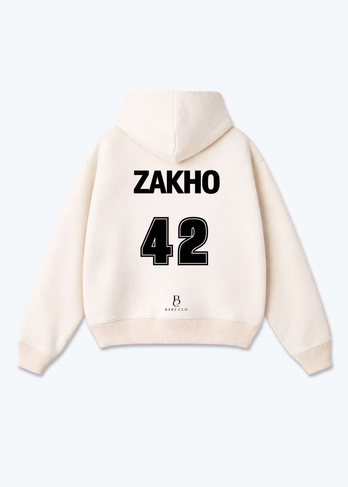 Zahko 42 Oversized Hoodie - Beige Back (Designed)