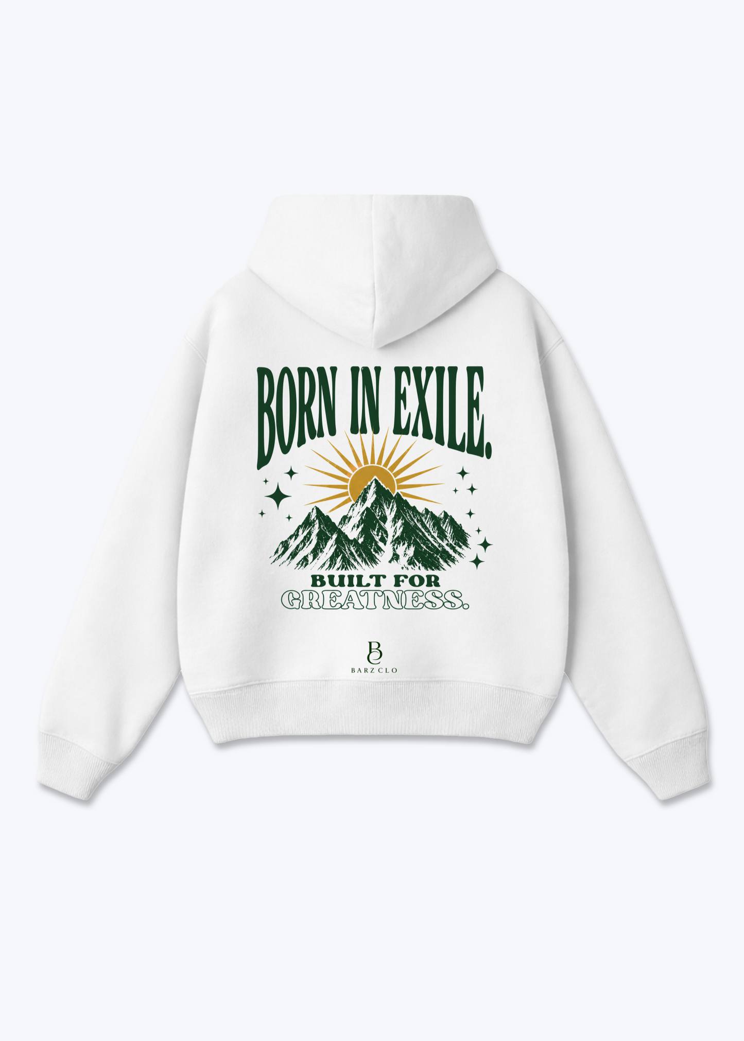 Born in Exil Oversized Hoodie - White Back (Designed)