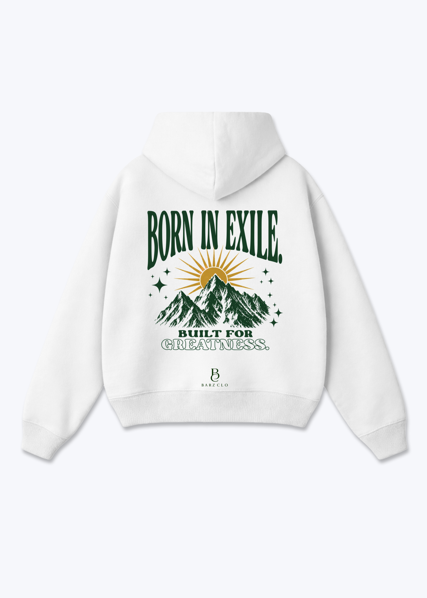 Born in Exil Oversized Hoodie - White Back (Designed)