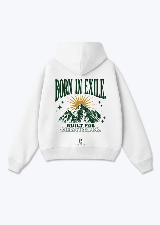 Born in Exil Oversized Hoodie - White Back (Designed)
