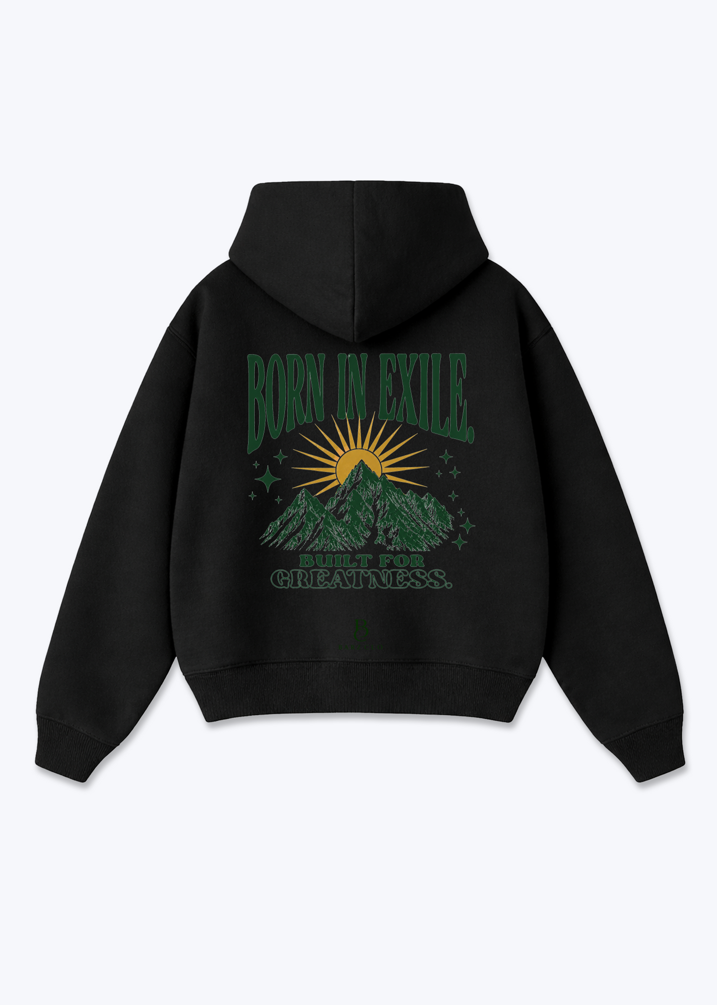 Born in Exil Oversized Hoodie - Black Back (Designed)