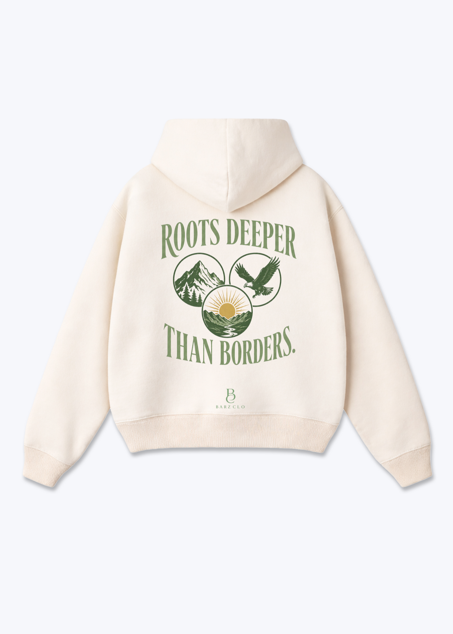 Roots Deeper Than Borders Oversized Hoodie - Beige Back (Designed)