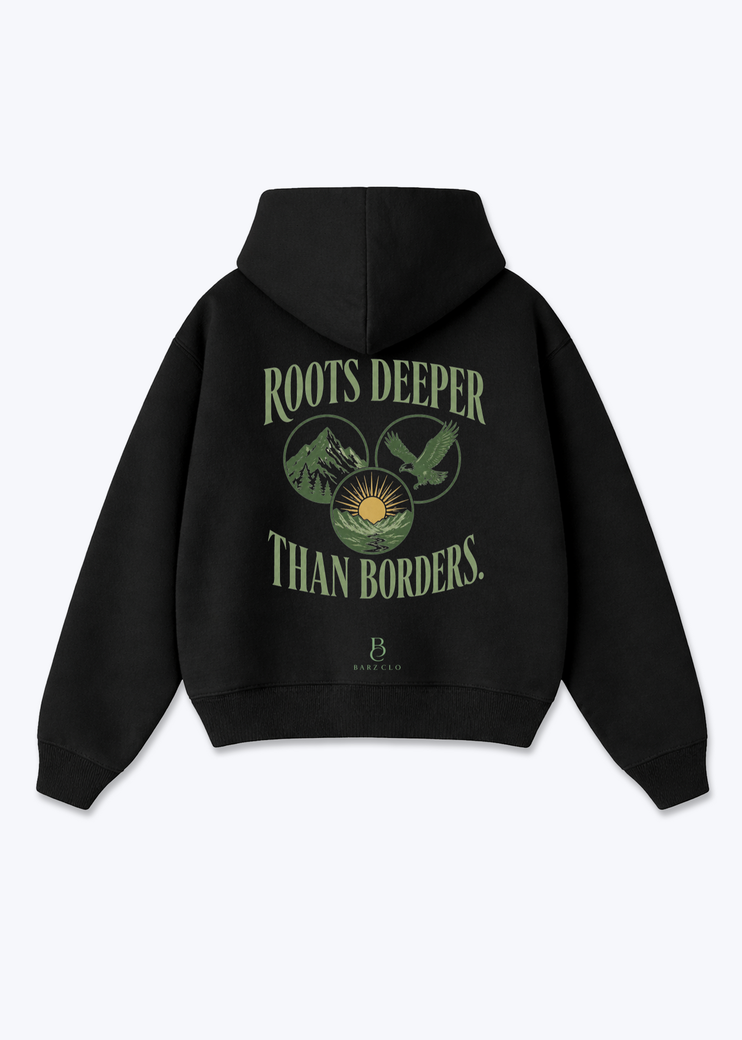 Roots Deeper Than Borders Oversized Hoodie - Black Back (Designed)