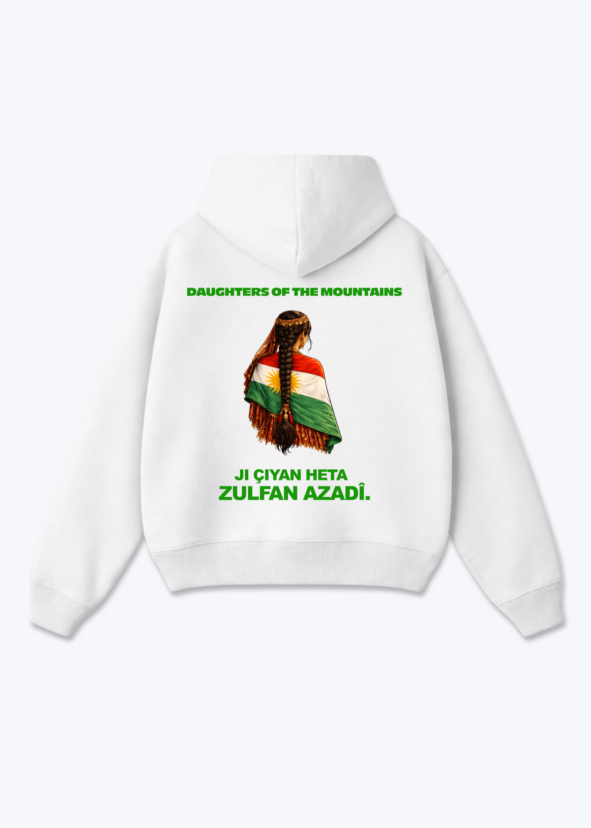 Daughters of the mountains Oversized Hoodie - White Back (Designed)